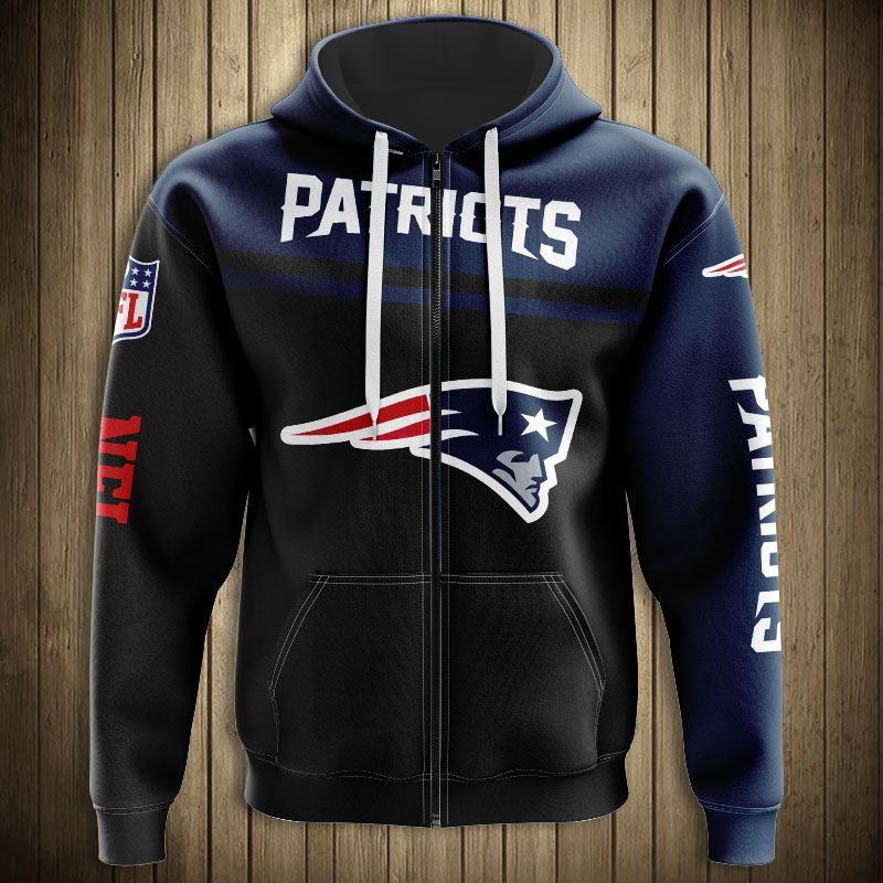 New England Patriots 3D Skull Zip Hoodie Pullover Sweatshirt for fans