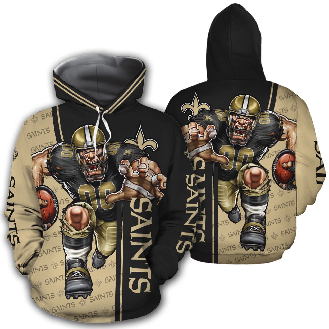 New Orleans Saints Hoodie 3D Mascot design gift for fans