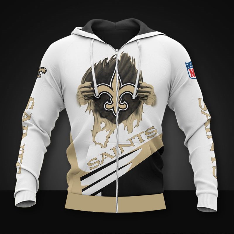 New Orleans Saints Colors 3D Hoodie Nfl 3D Sweatshirt Thunder