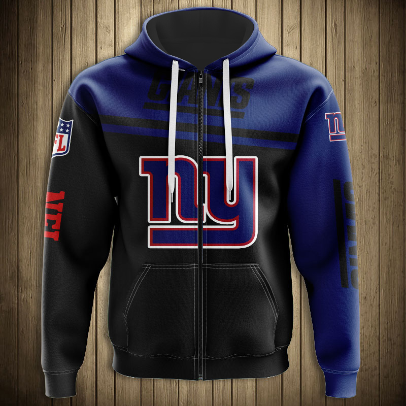 New York Giants NFL Skull Funny Red 3D Hoodie Zip Hoodie For Men