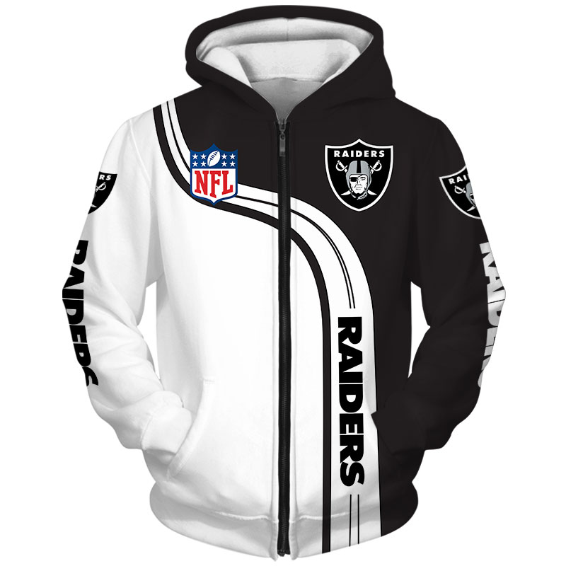 NFL hoodies 3d skull Oakland Raiders hoodie sweatshirt zip up pullover 