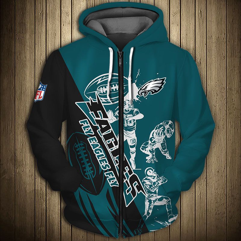 Philadelphia Eagles NFL Green Unisex 3D Hoodie Zip Hoodie For Men