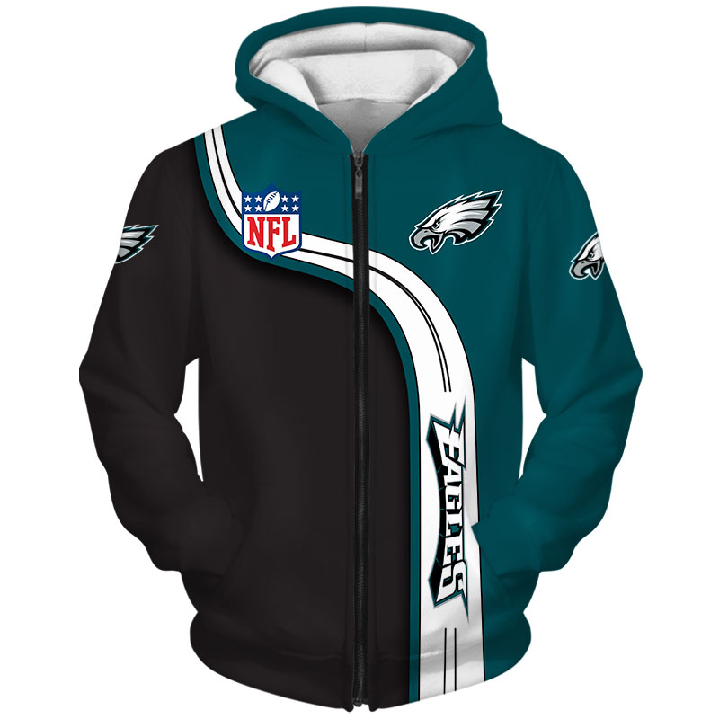 Philadelphia Eagles Zip Hoodie 3D cute Sweatshirt Pullover gift for fans