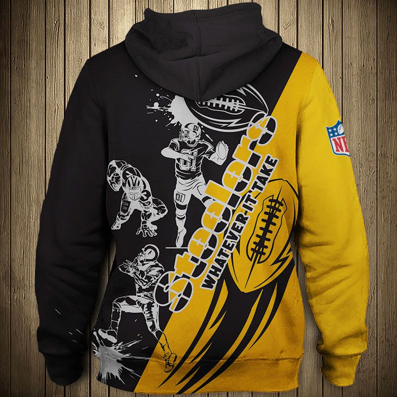 Pittsburgh Steelers Hoodie graphic heart ECG line