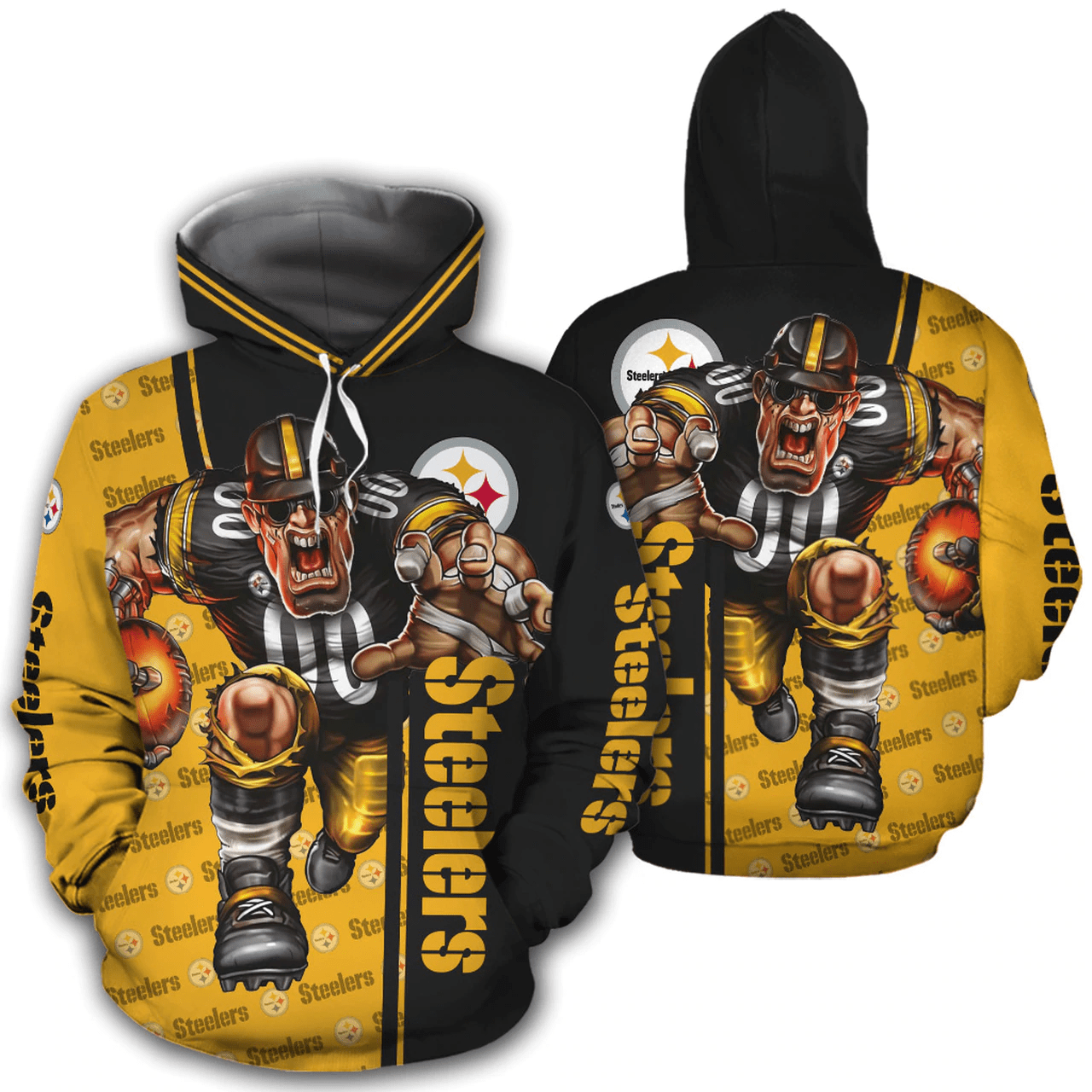 Pittsburgh Steelers Hoodie 3D Mascot design gift for fans