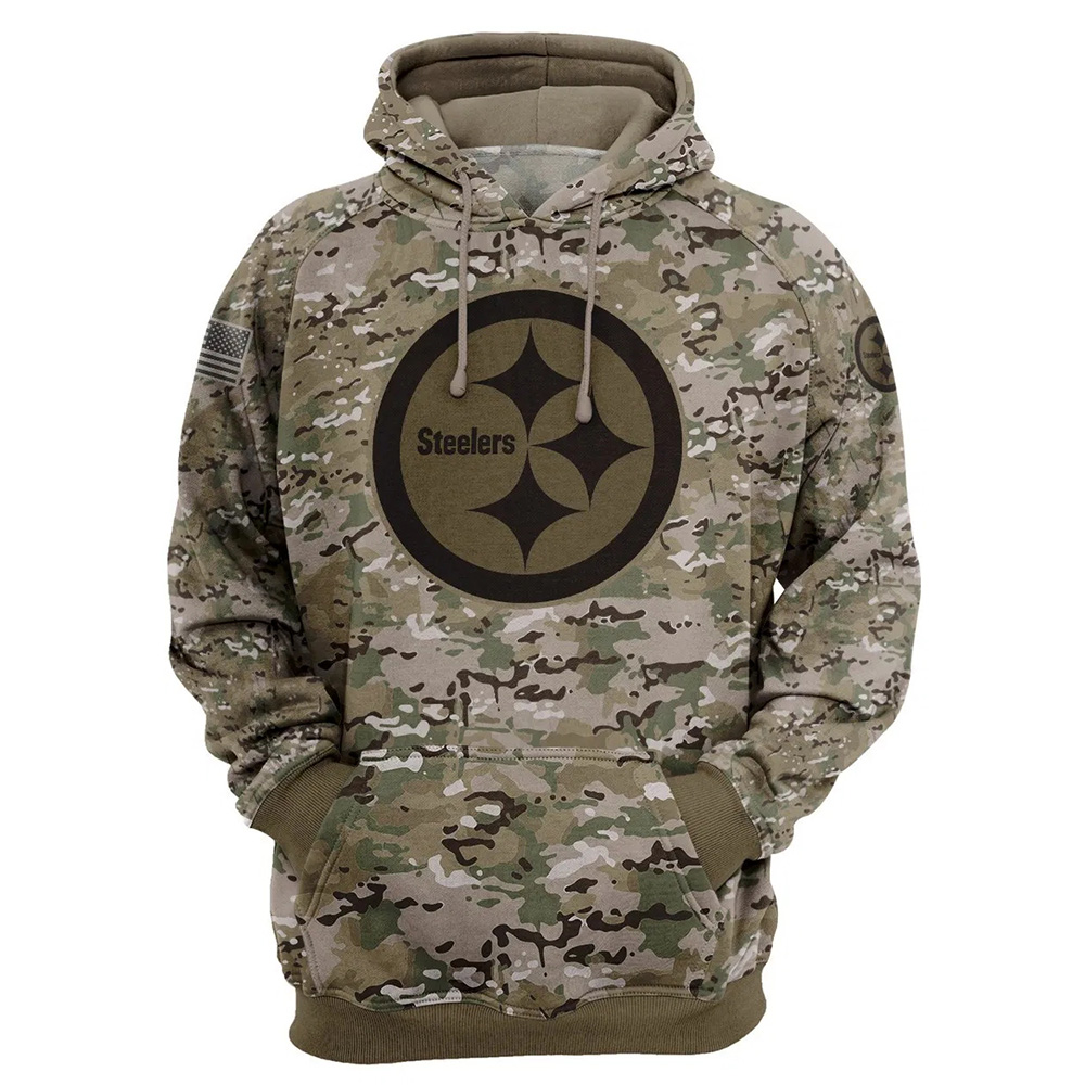 Pittsburgh Steelers Hoodie 3D Military Black Steelers Gift