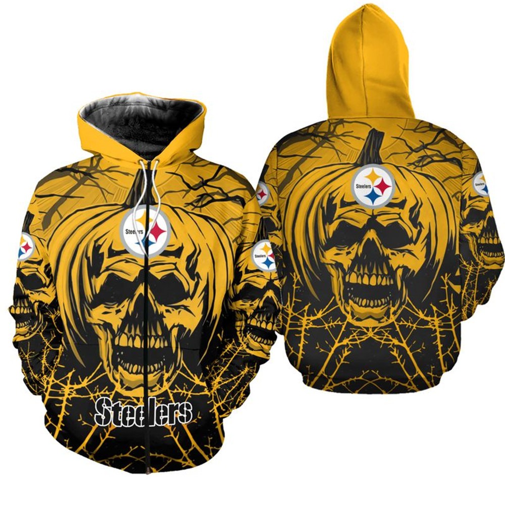 Steelers skull outlet hoodie