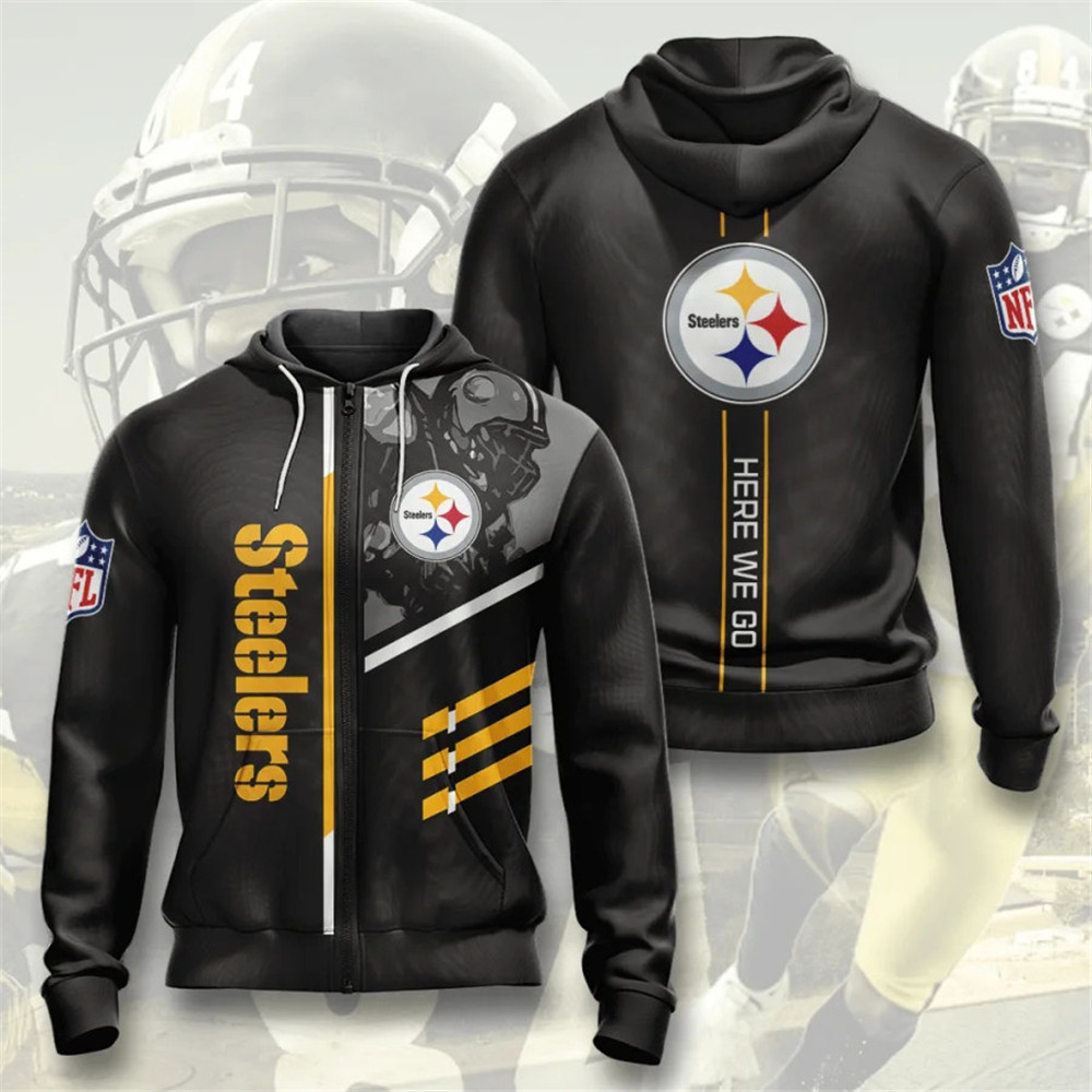 Pittsburgh Steelers Hoodie graphic heart ECG line -Jack sport shop