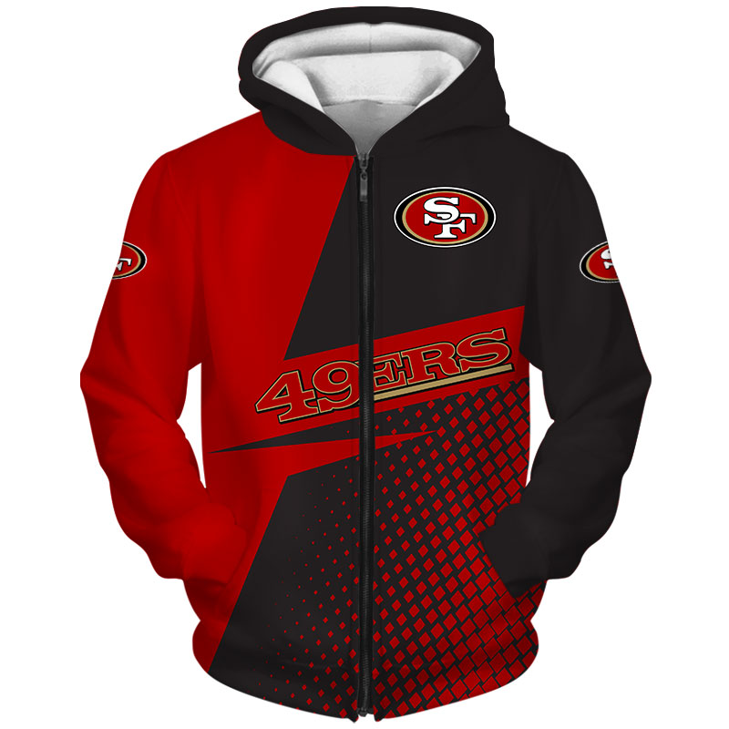 NFL San Francisco 49ers Skull Red 3D Hoodie Zip Hoodie For Men And