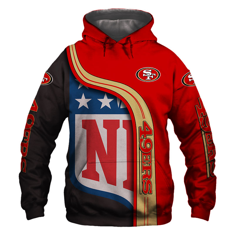 San Francisco 49ers Hoodie 3D Pullover Sweatshirt NFL for fans