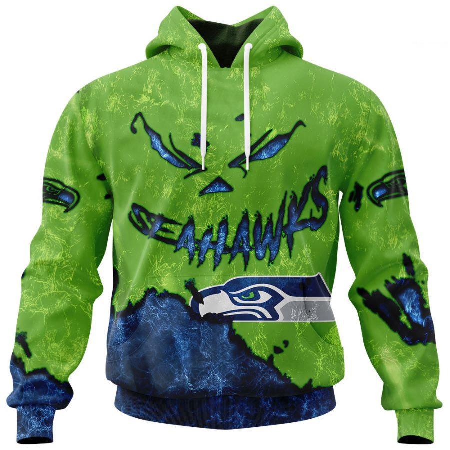 Seattle Seahawks Hoodie 3D devil eyes gift for fans