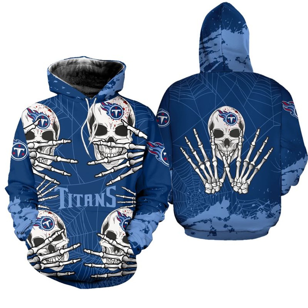 Tennessee Titans Hoodie skull for Halloween graphic