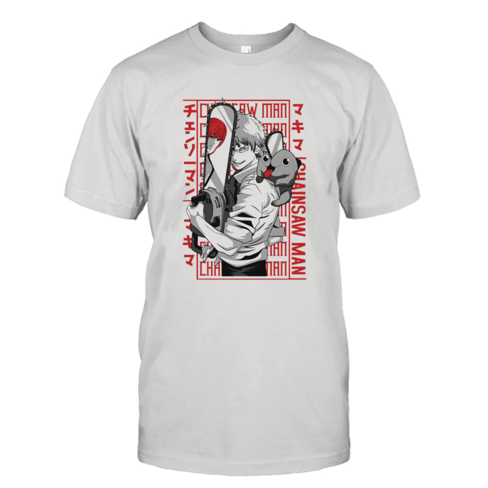 Young Boy Denji With Pochita On His Back Chainsaw Man shirt