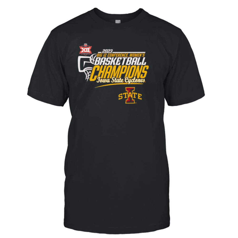 Cardinal Iowa State Cyclones 2023 Big 12 Women’s Basketball Conference Tournament Champions Locker Room T-Shirt