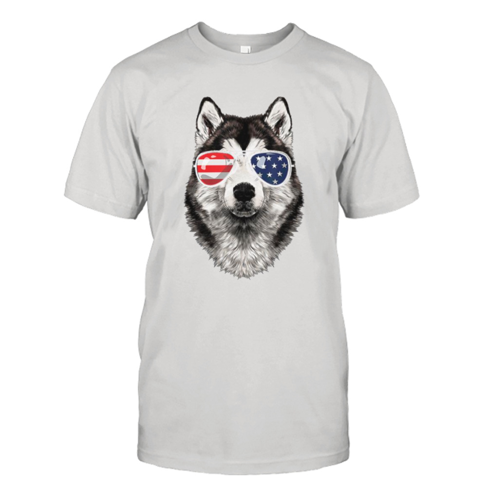 Alaskan Malamute Dog American Flag 4th Of July shirt