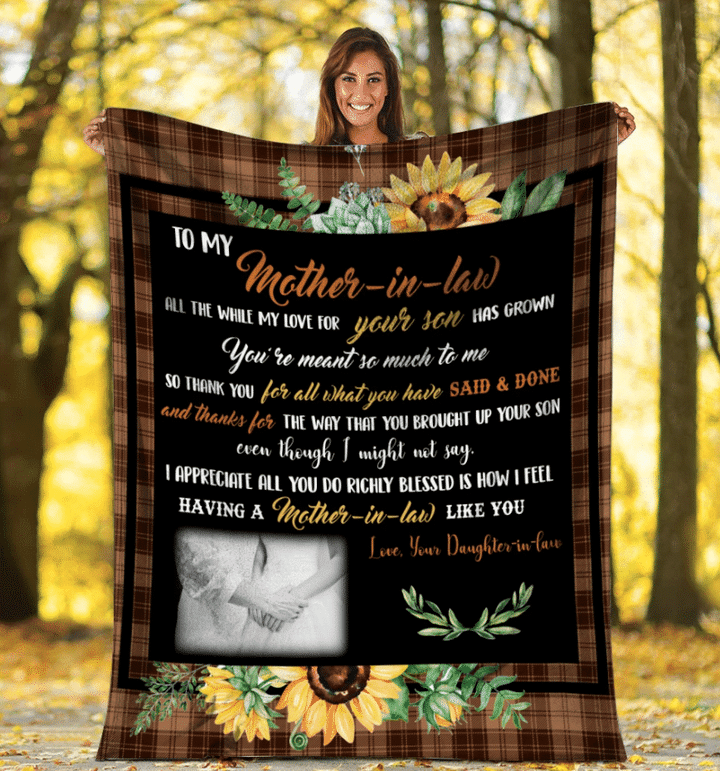 Blanket To My Mother-in-law All The While My Love For Your Son Has Grown