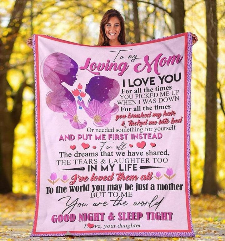 Gift For Mother's Day, To My Loving Mom I Love You For All The Times Fleece Blanket, Gift From Daughter