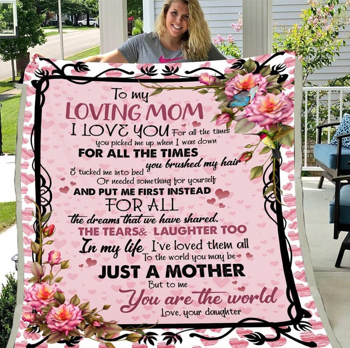 Personalized Blanket To My Loving Mom I Love You For All The Times You Picked Me Up Fleece Blanket