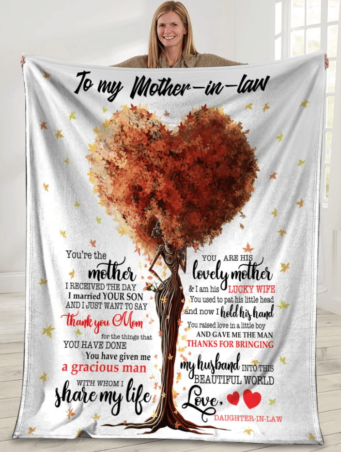 Personalized Blanket To My Mother in law You're The Mother I Received The Day Fleece Blanket
