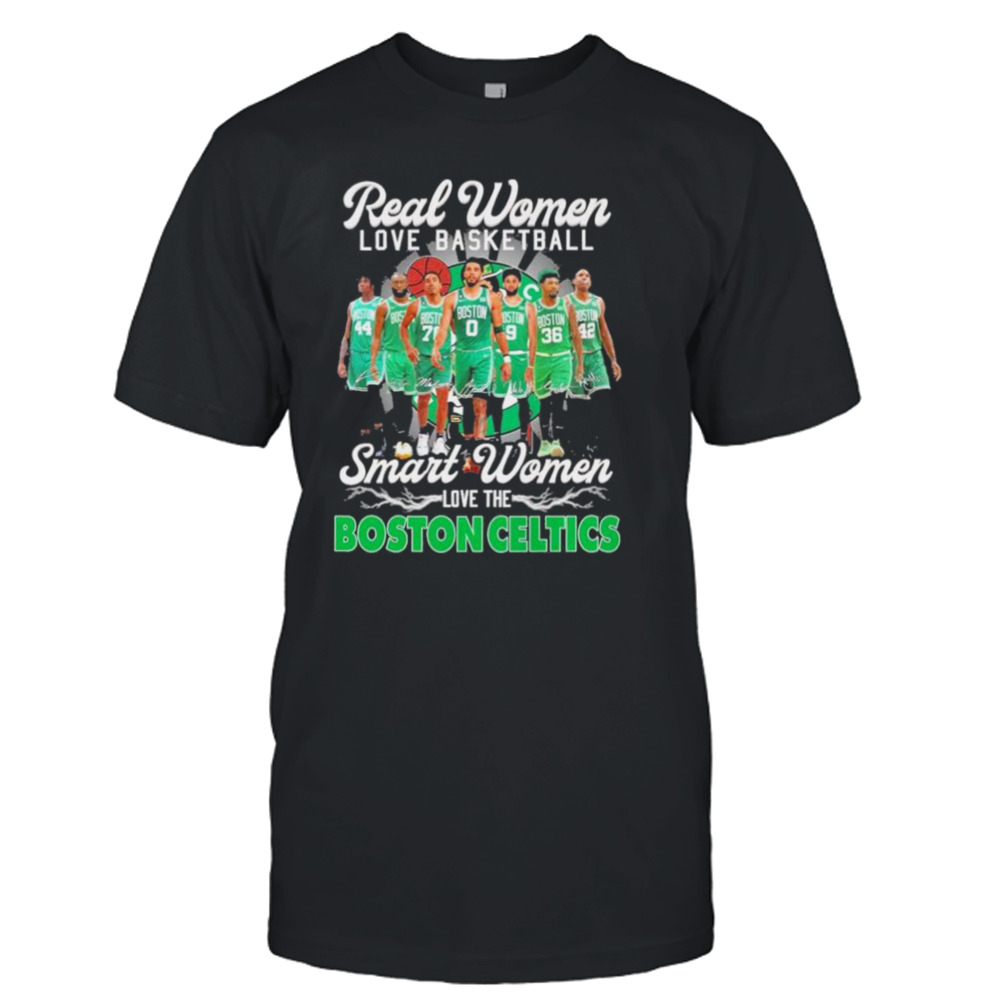 The Celtics real women love basketball smart women love the Boston Celtics 2023 signatures shirt The Celtics real women love basketball smart women love the Boston Celtics 2023 signatures shirt