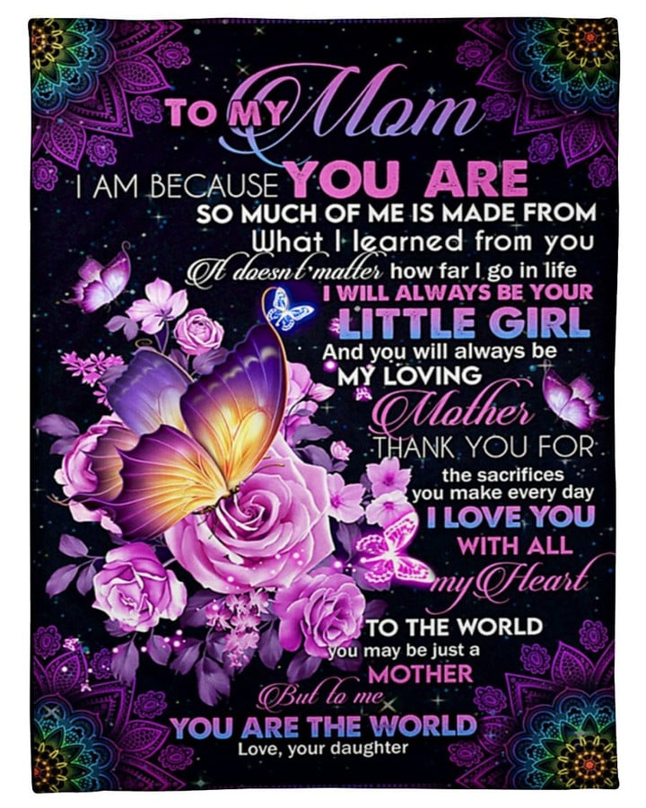 Mother's Day Gift For Mom Butterfly Fleece Blanket