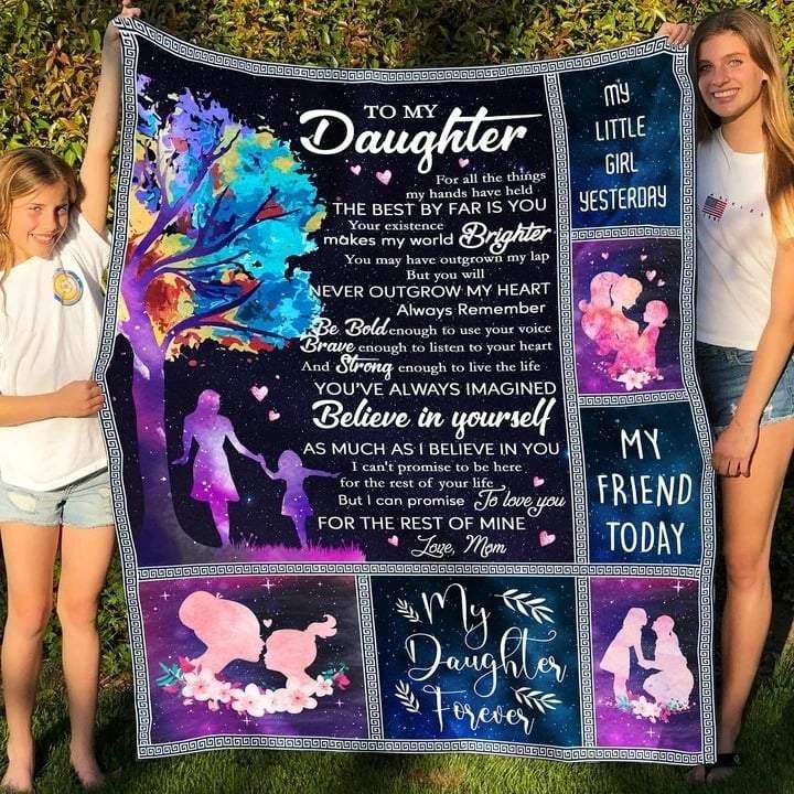 To My Daughter My Little Girl Yesterday Fleece Blanket