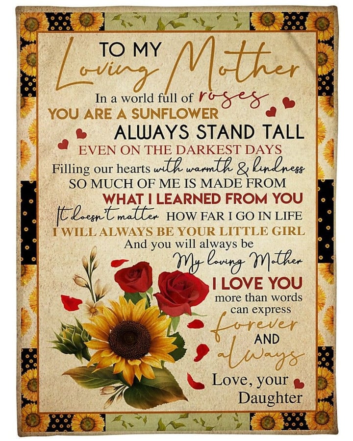 To My Loving Mother In A World Full Of Roses Fleece Blanket