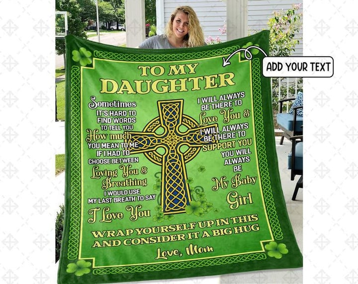 Letter To My Daughter From Mom Blanket Patrick's Day Gifts Fleece Blanket