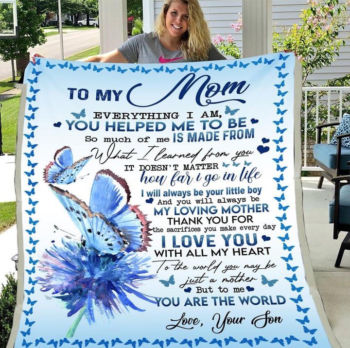 My Loving Mother Butterflies Fleece Blanket