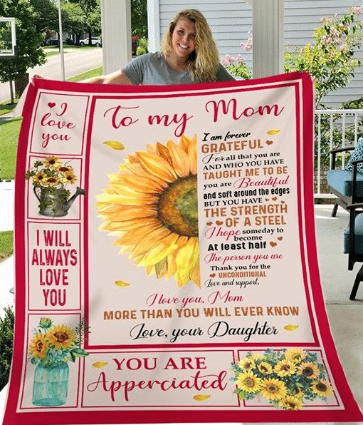 Personalized Blanket To My Mom I Love You More Than You Will Ever Know Sunflowers Fleece Blanket