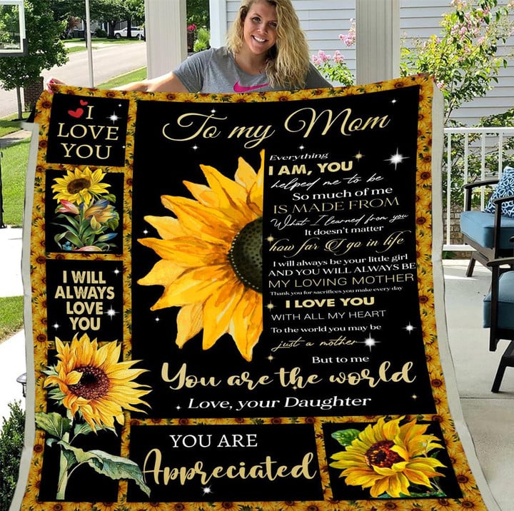 Personalized Blanket To My Mom You Are The World Gift For Mom Fleece Blanket