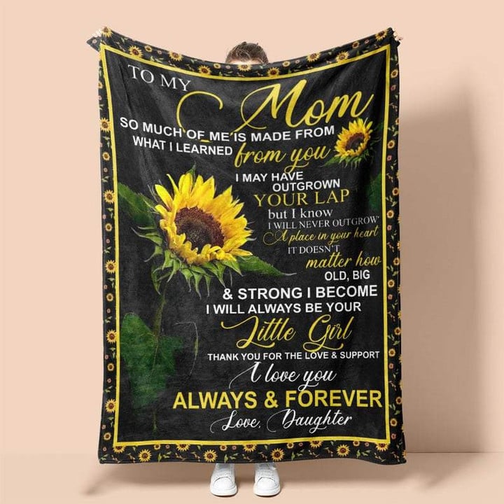 Personalized To My Mom Blanket Love From Daughter Sunflower Blanket