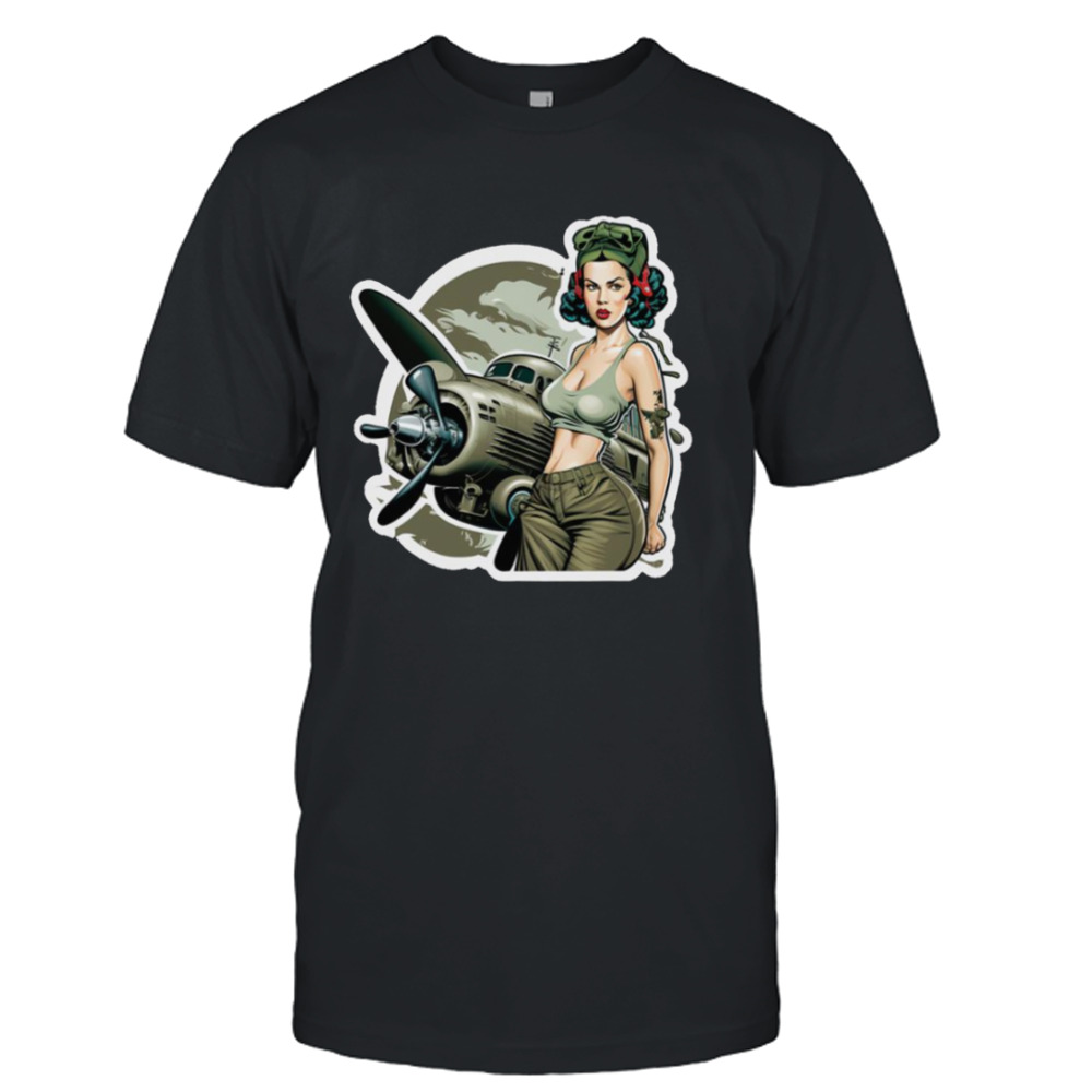 Wwii Military Aircraft Pinup Girl shirt