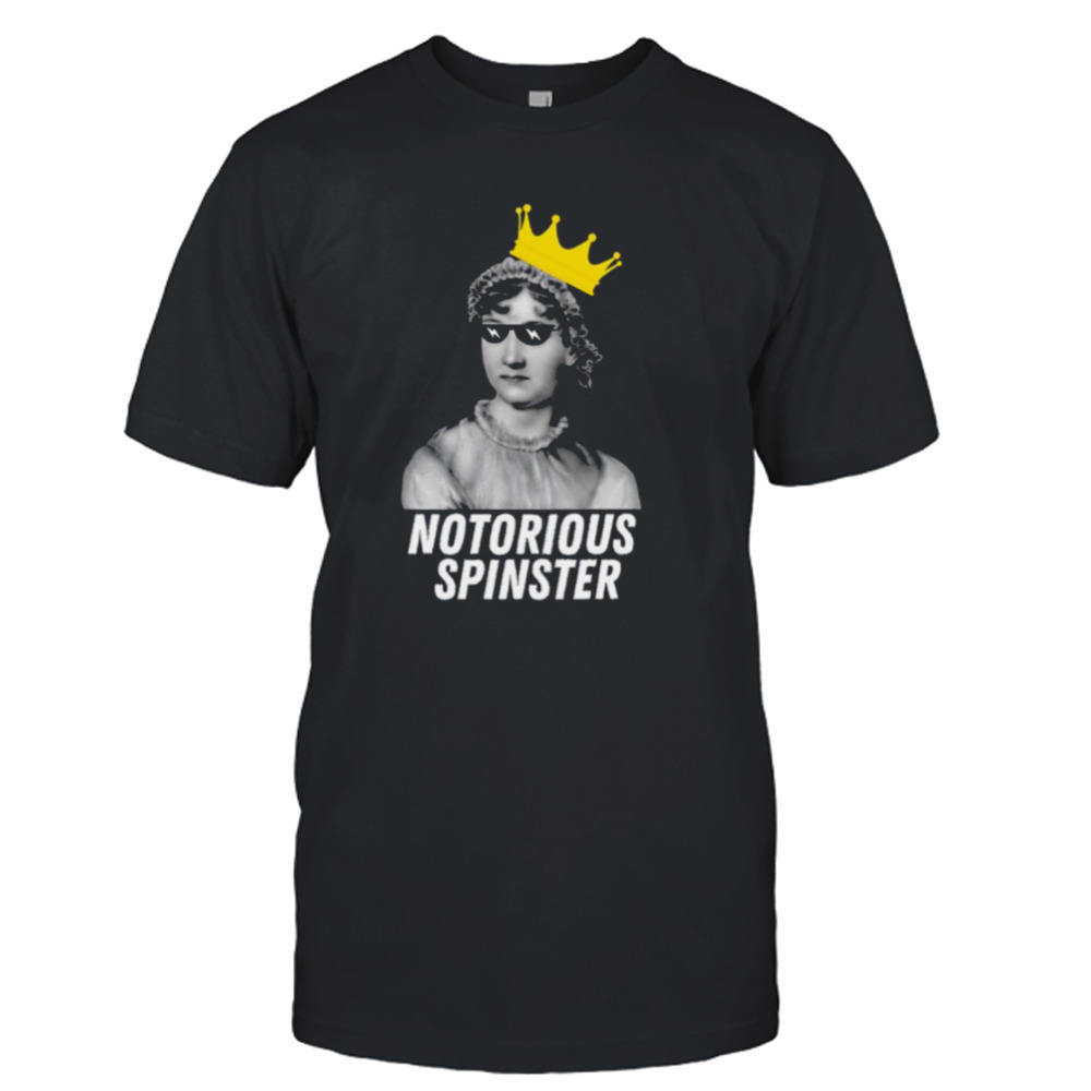 Notorious Spinster White Text shirt