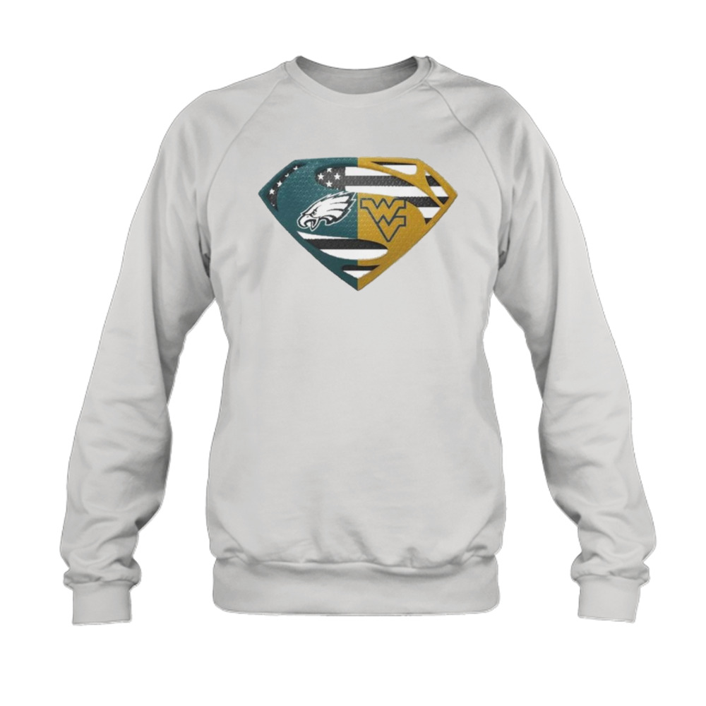 Original Philadelphia Eagles West Virginia Mountaineers Superman