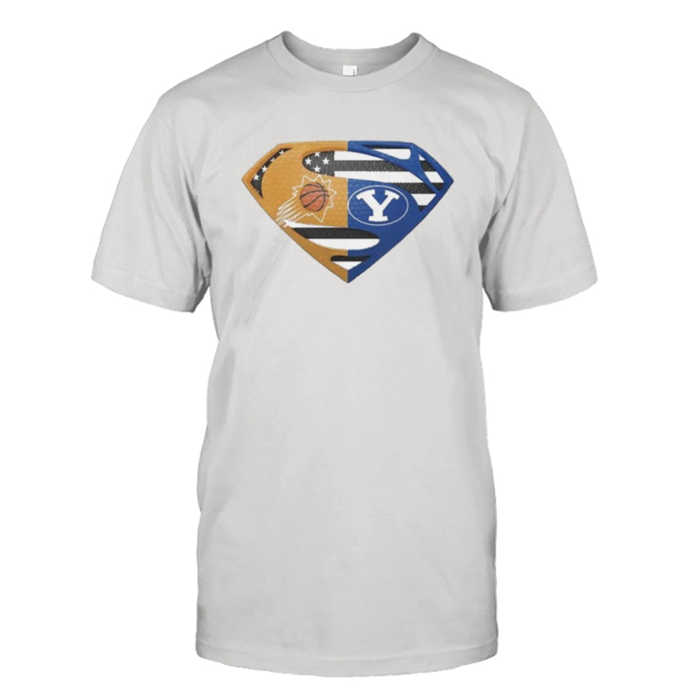 Original Phoenix Suns Byu Cougars Superman Logo Us Flag Shirt