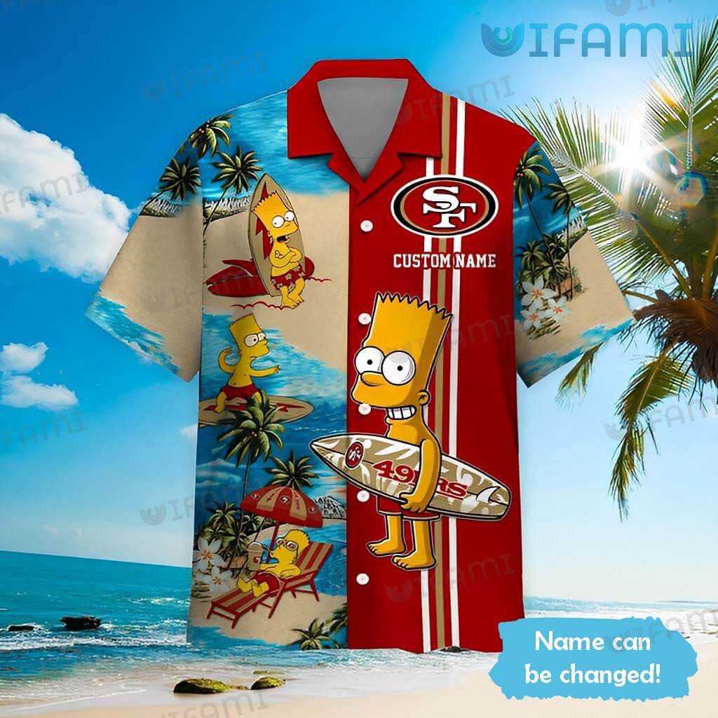 San Francisco 49ers Custom Name NFL Floral Hawaiian Shirt And