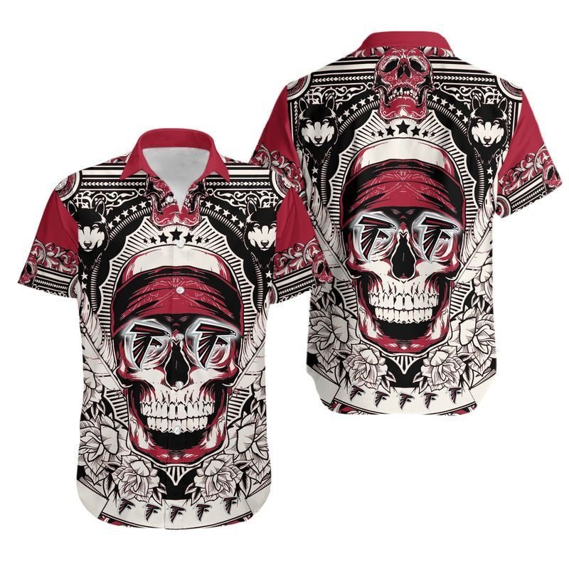 Atlanta Falcons Skull Nfl Hawaiian Shirt For Fans 01-1