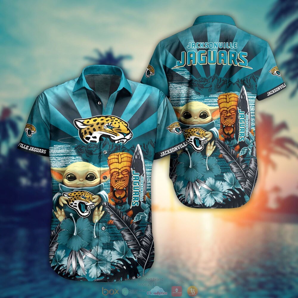 Baby Yoda Jacksonville Jaguars Nfl Hawaiian Shirt And Shorts For Fans-1
