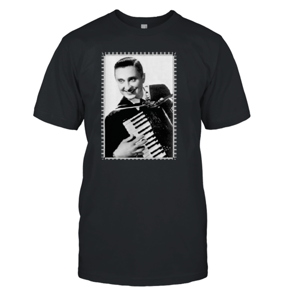 Frankie Yankovic With Accordion B&w shirt