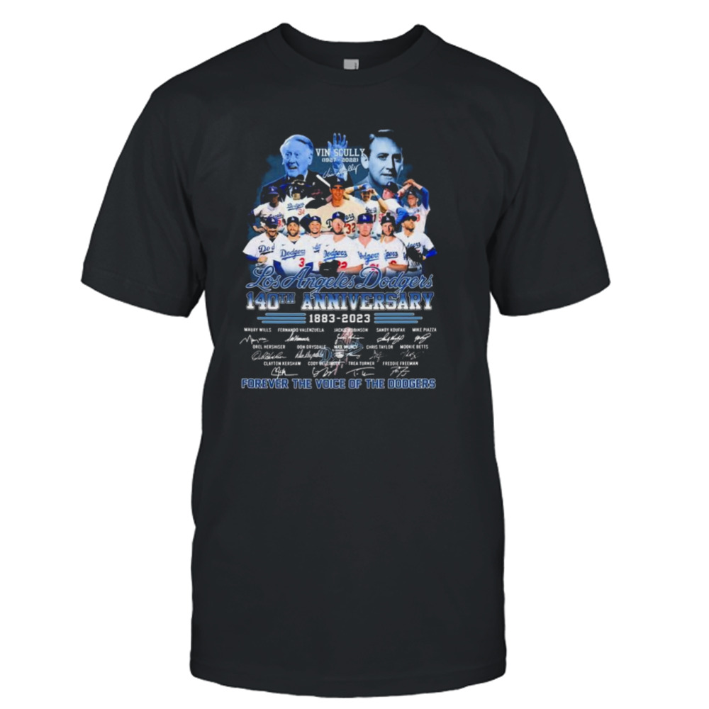 Los Angeles Dodgers 1883-2023 140th Anniversary Signature Thank You For The Memories Shirt