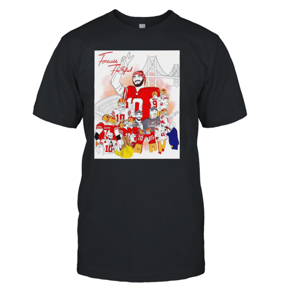 Forever Faithful San Francisco 49ers Womens Print T-shirt Short Sleeve  T-Shirt