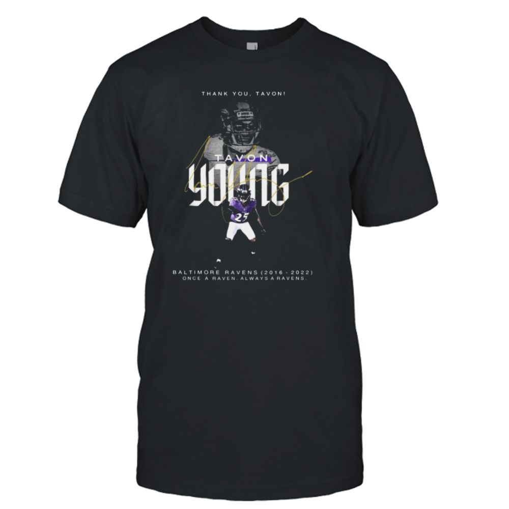 Tavon Young Signature Thank You Baltimore Ravens (2016-2022) Shirt