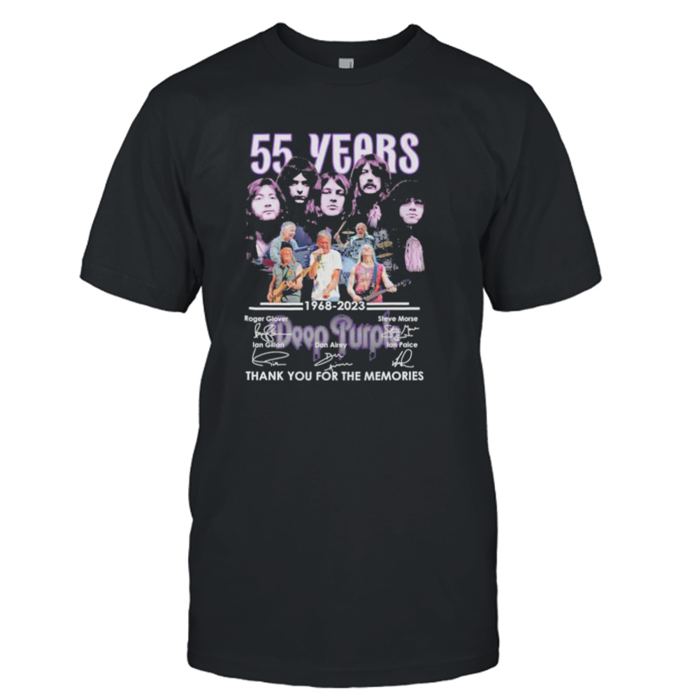 55 years of 1968 – 2023 Deep Purple thank you for the memories signatures shirt