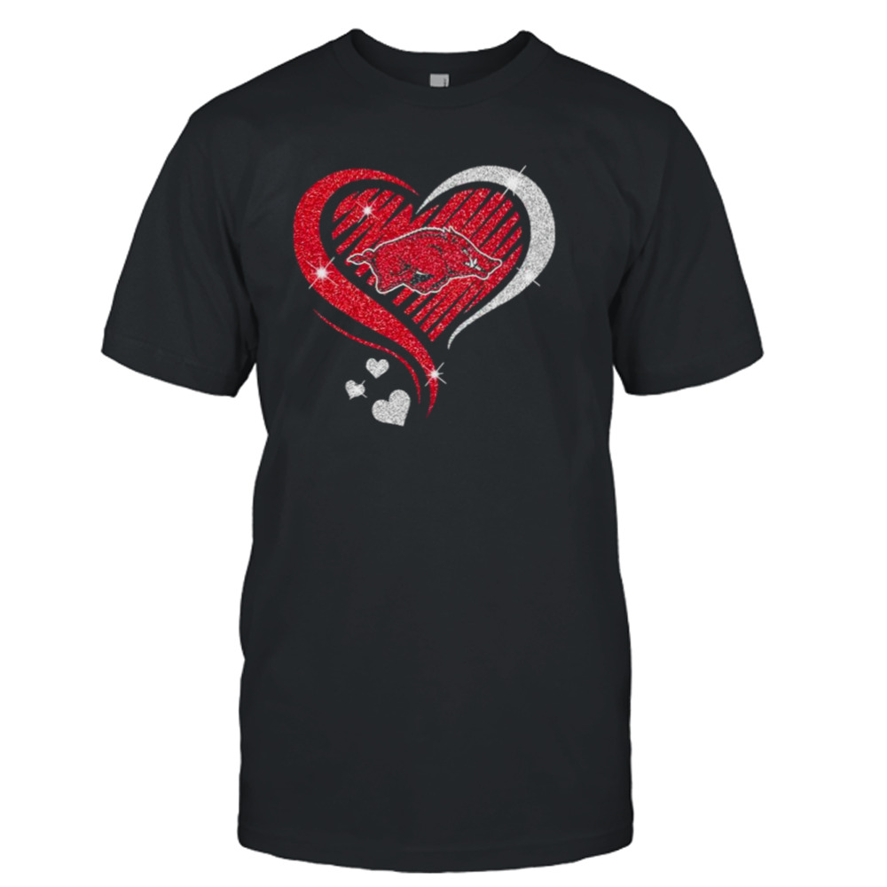 Arkansas Razorbacks basketball Love Heart diamond 2023 NCAA shirt