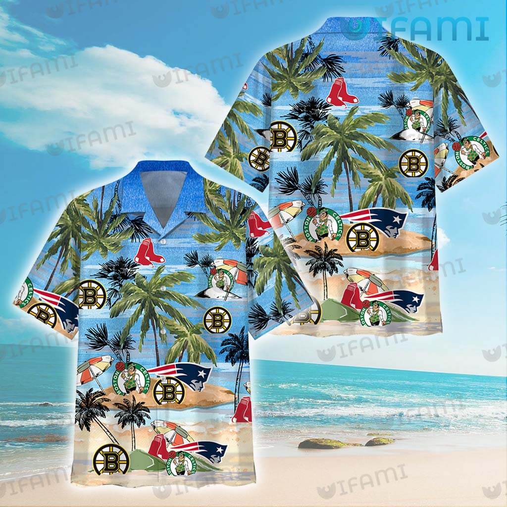 Bruins Hawaiian Shirt Patriots Celtics Red Sox Beach Boston Bruins Gift