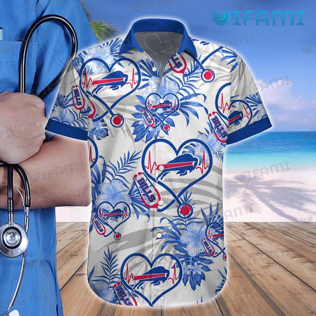 Buffalo Bills Hawaiian Shirt Palm Leaves Hawaiian Shirt