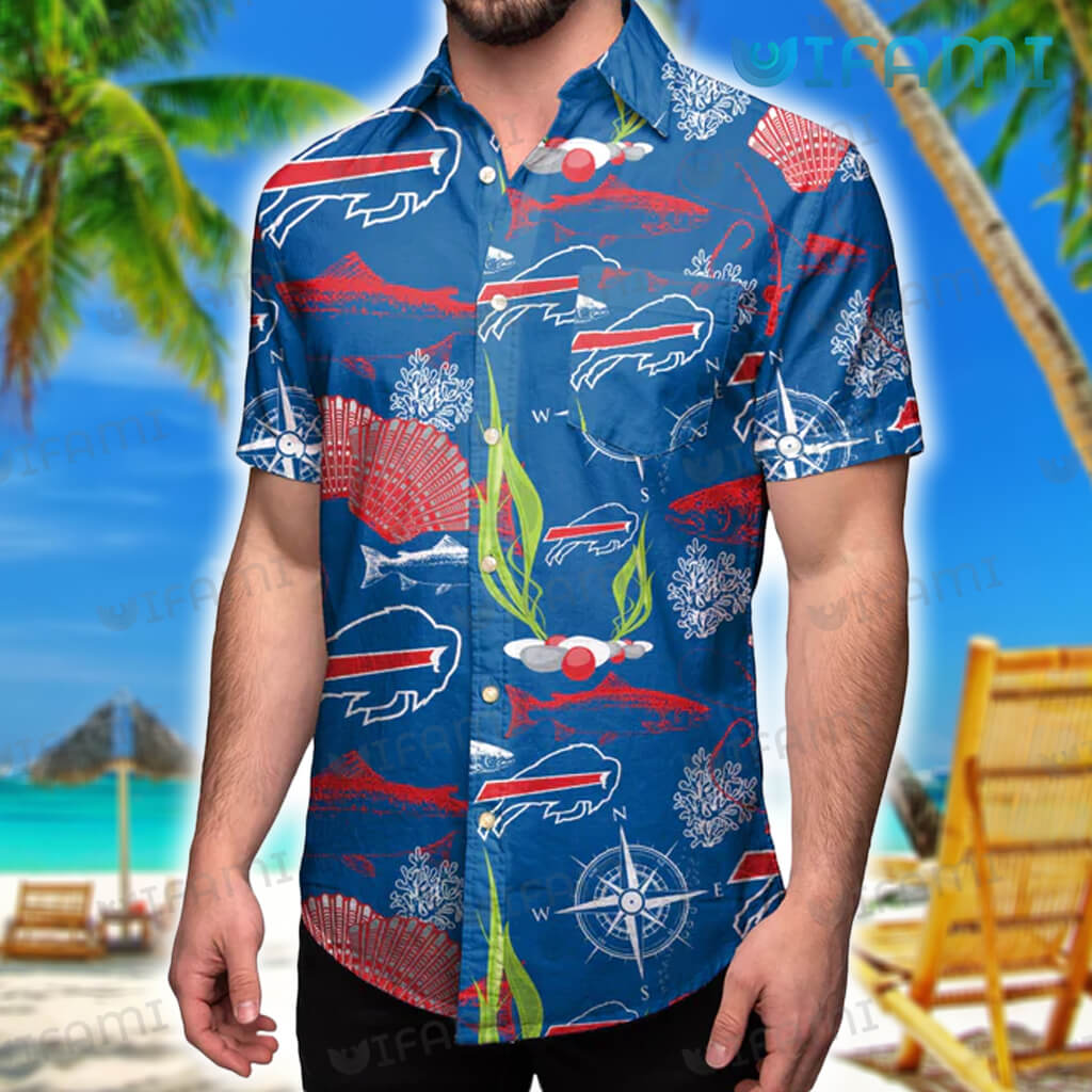 Buffalo Bills Scallops Coral Fish Beach Aloha Hawaiian Shirt