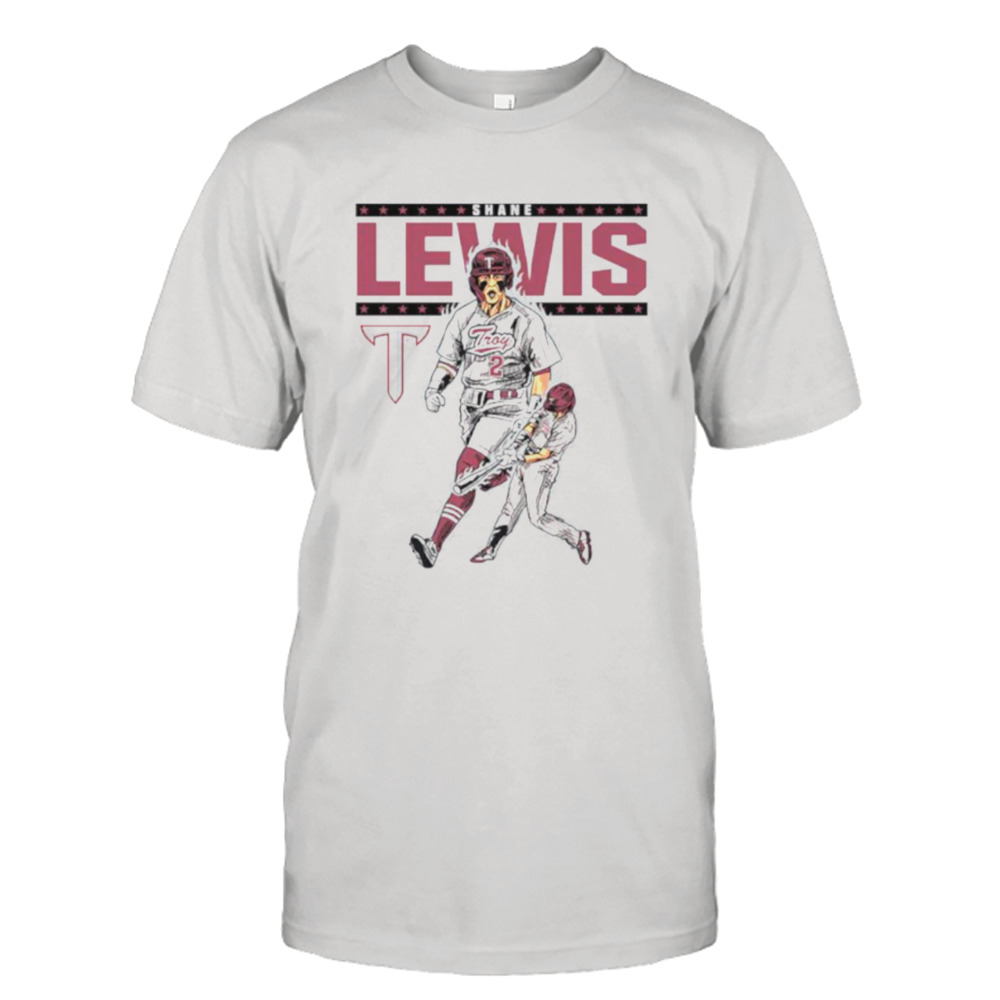 Troy NCAA Baseball Shane Lewis Caricature shirt