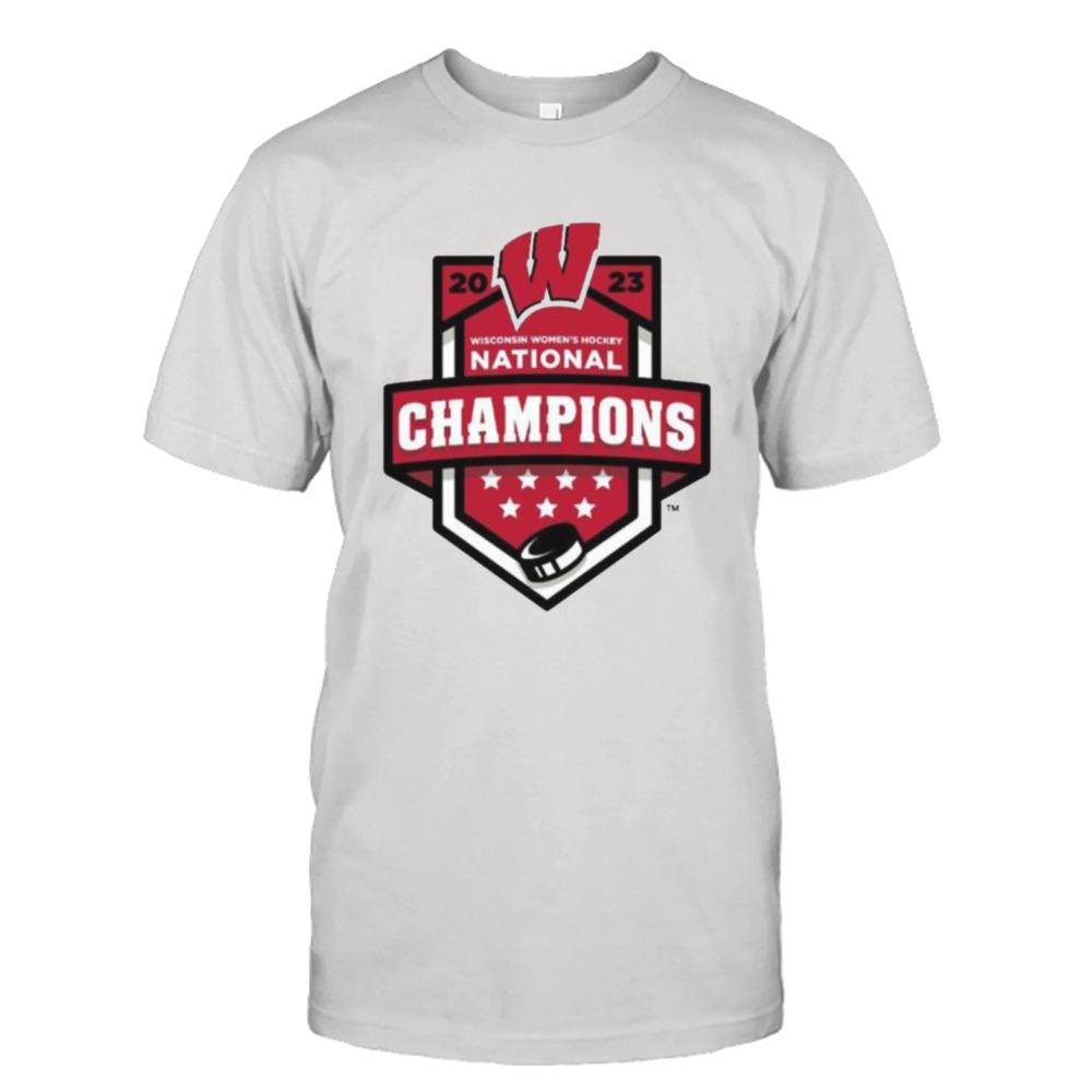 Wisconsin Badgers White 2023 Women’s Hockey National Champions Official T-shirt